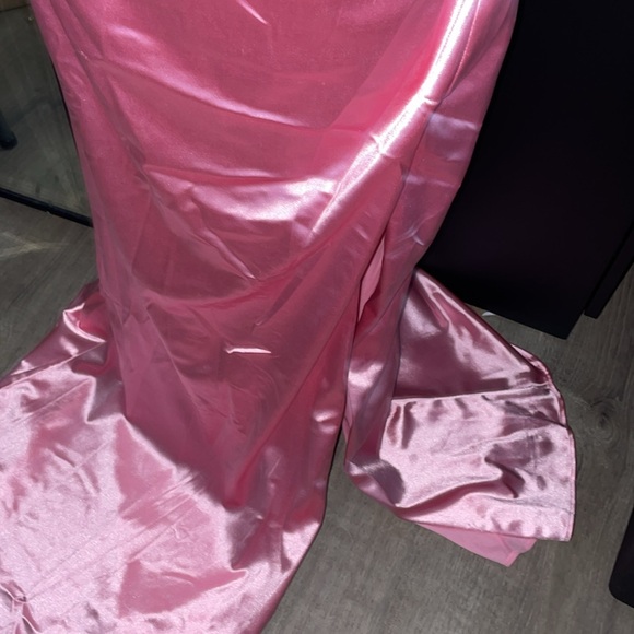 Bones Appliqué Satin Pink gown - Picture 4 of 6